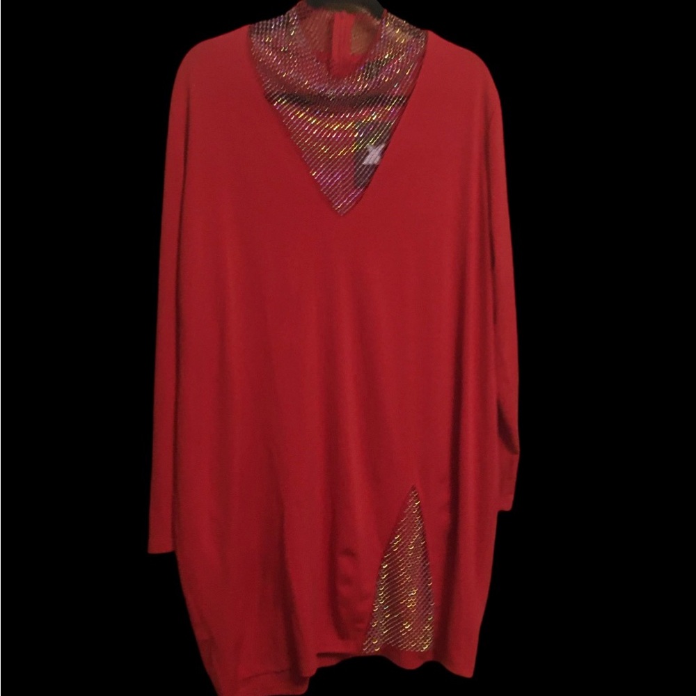 Plus size red dress with sparkles